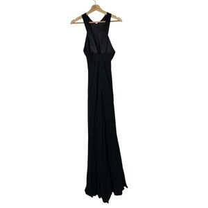 Vintage Jones New York Evening Black High Neck Formal Maxi Gown 12